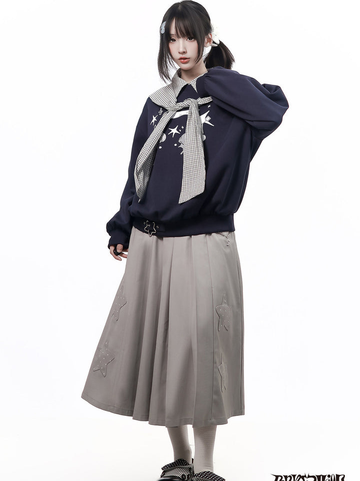 Sailor Collar Mouse Graphic Sweatshirt