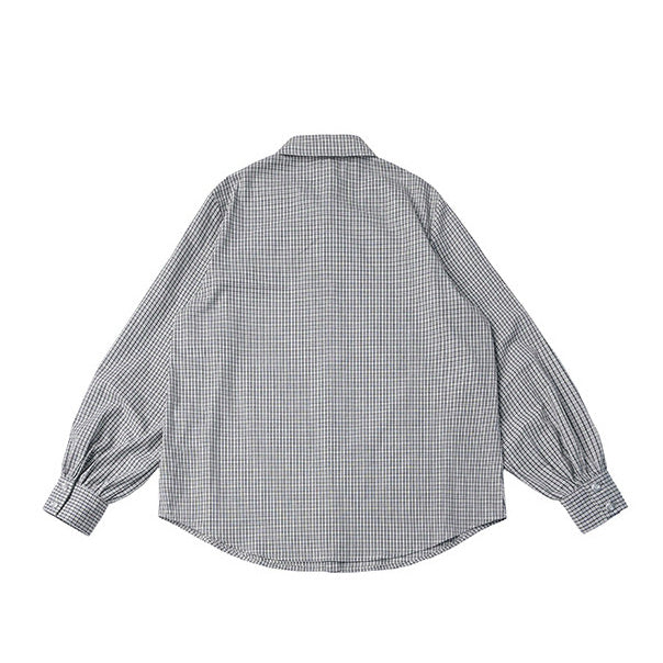 Gray Micro Plaid Button-Up Shirt