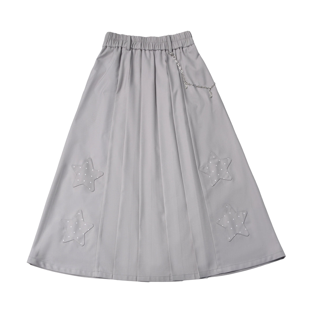 Star Appliqué Chain Midi Skirt