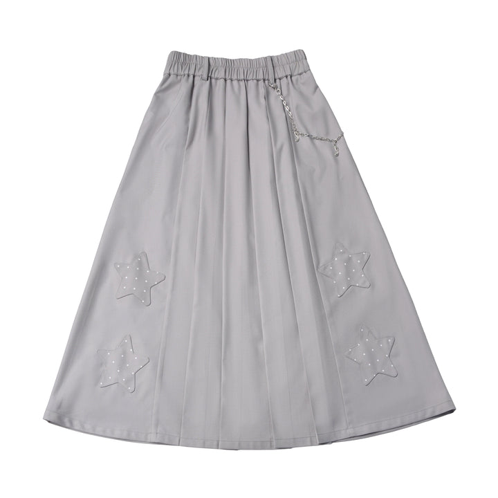 Star Appliqué Chain Midi Skirt