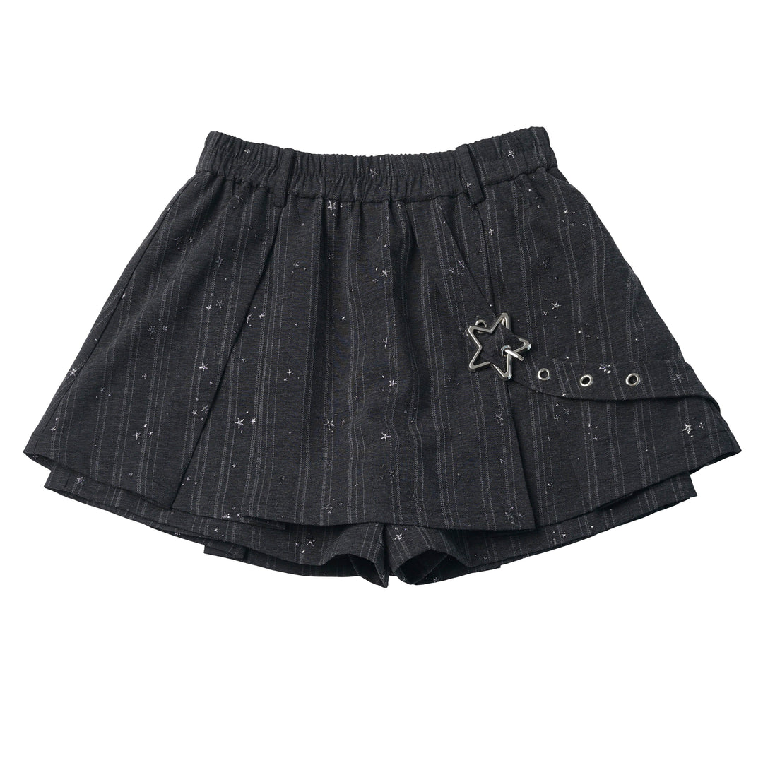 Star Buckle Pinstripe Skort