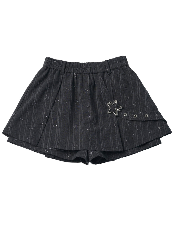 Star Buckle Pinstripe Skort