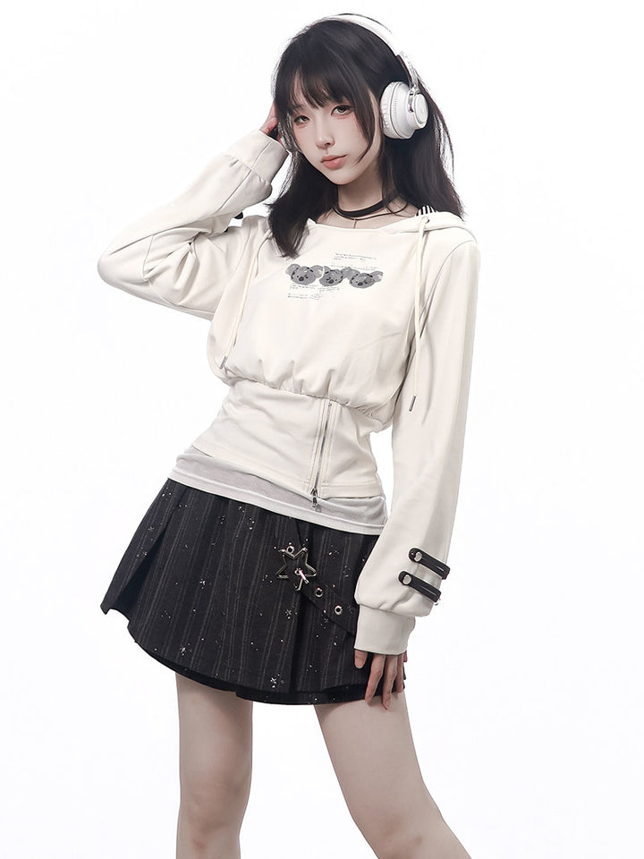 Star Buckle Pinstripe Skort