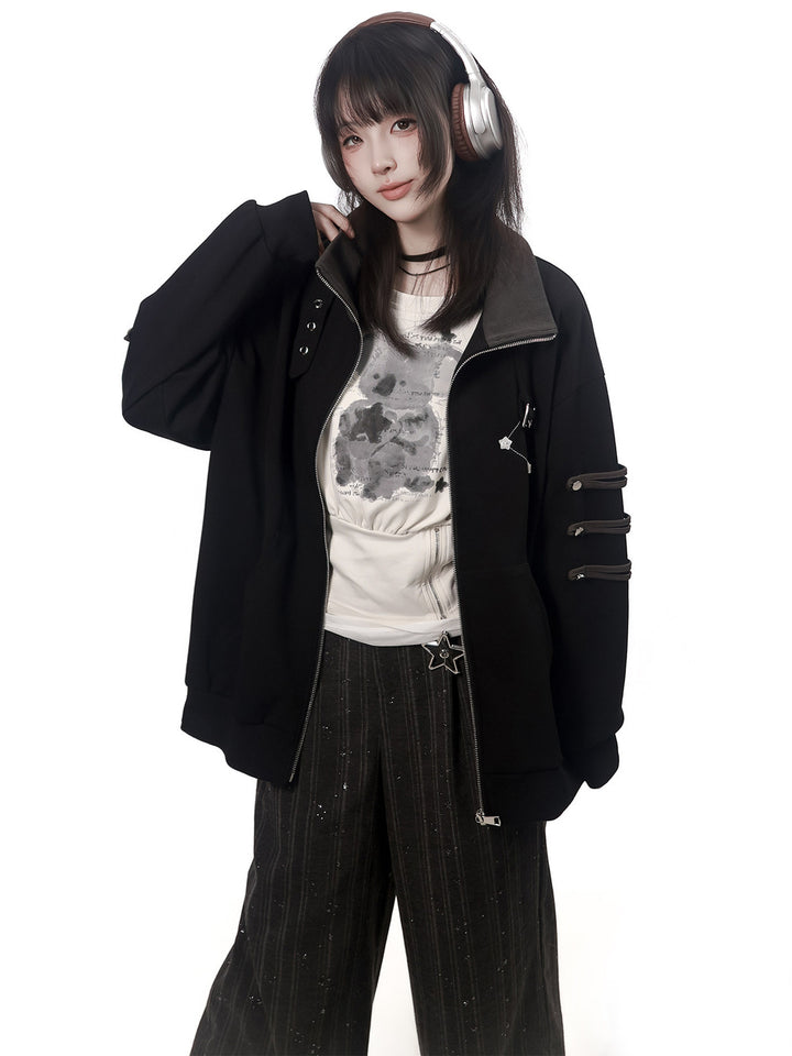 Star Buckle Celestial Wide Leg Pants