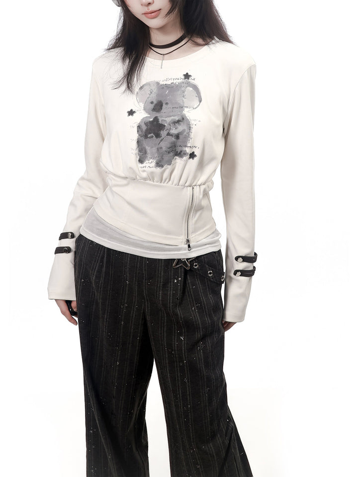Star Buckle Celestial Wide Leg Pants