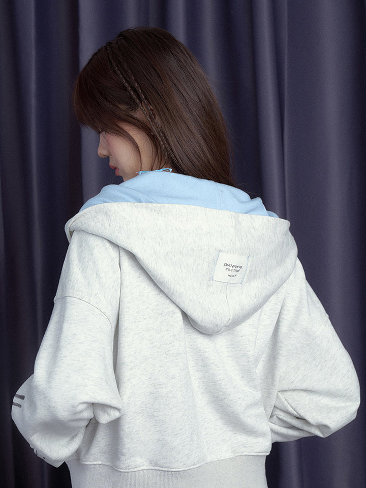 Graffiti Print Zip-Up Hoodie