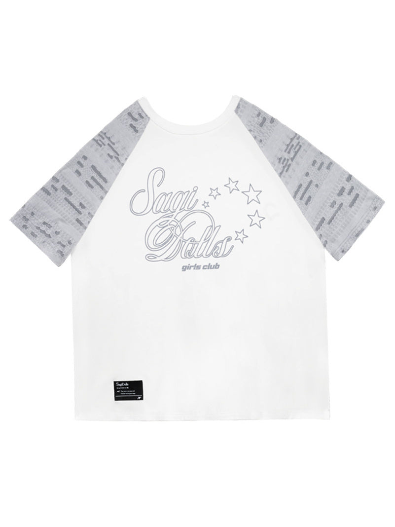 Star Script Distressed Raglan T-Shirt