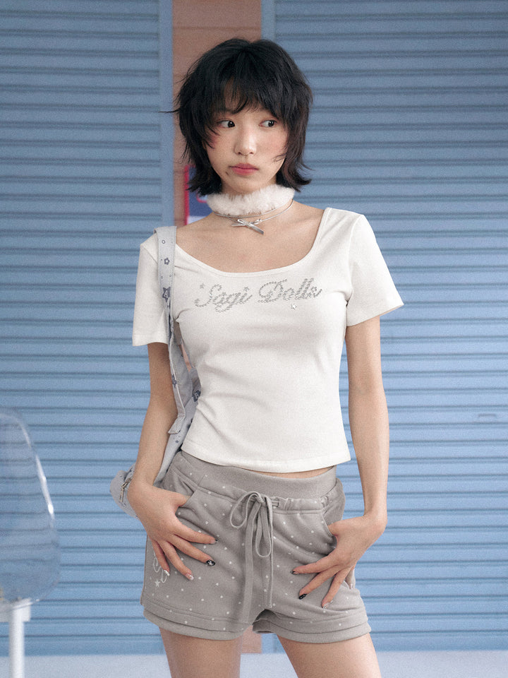 Angel Wing Lace-Up Baby Tee