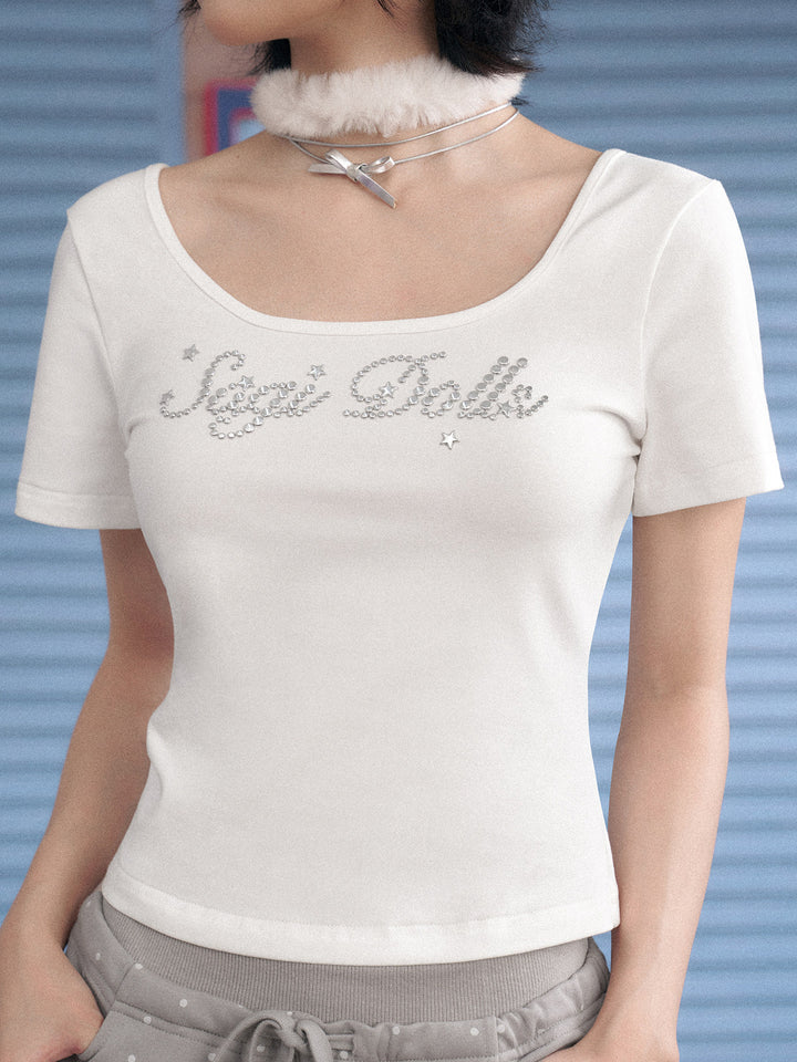 Angel Wing Lace-Up Baby Tee