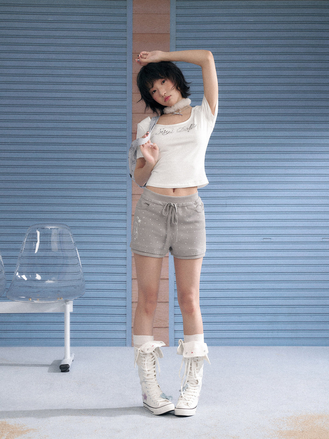 Angel Wing Lace-Up Baby Tee