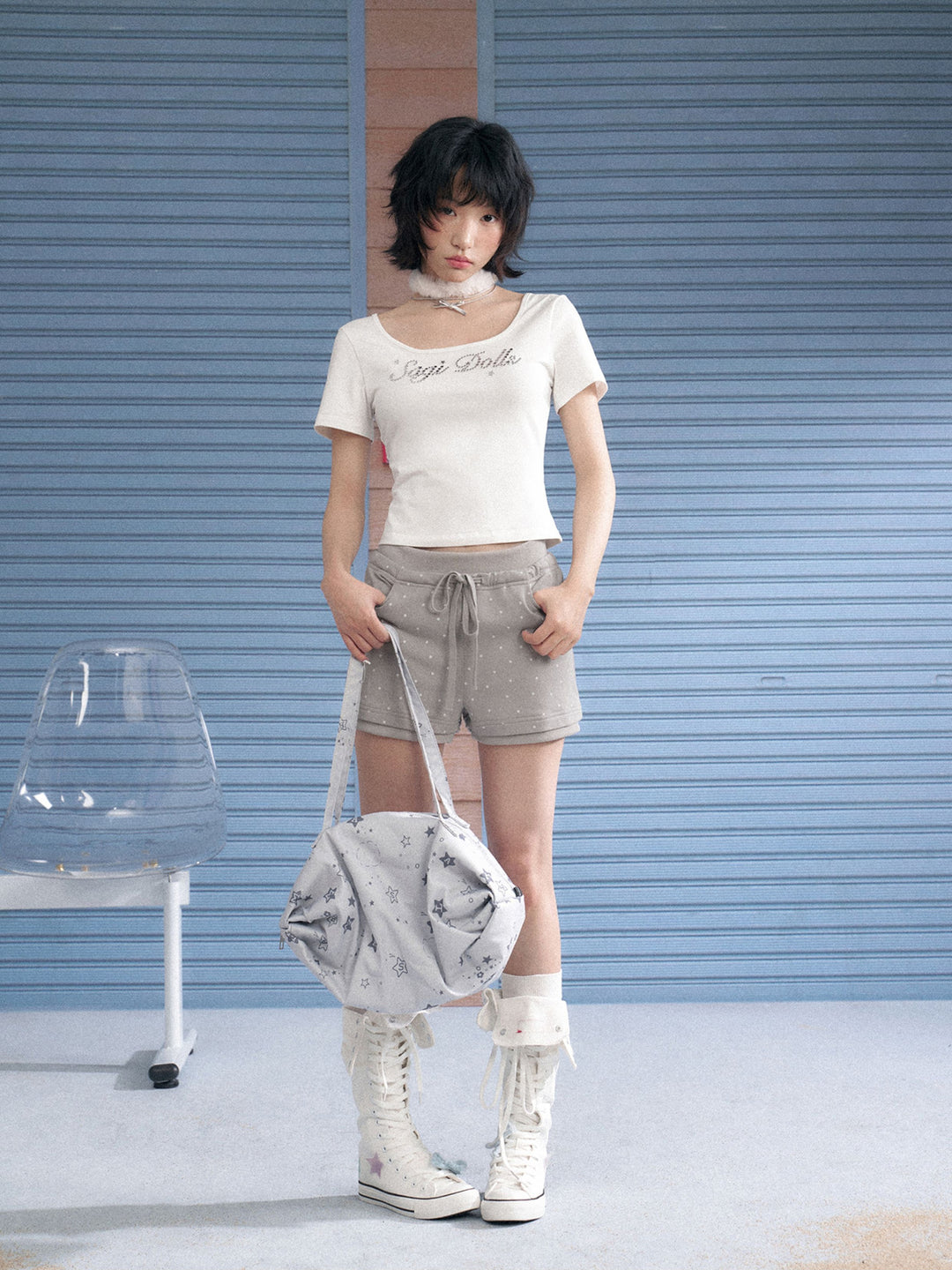 Angel Wing Lace-Up Baby Tee