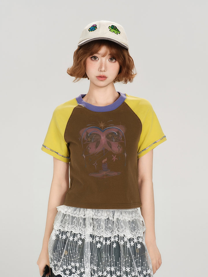 Vintage Crew Neck Short Sleeve Summer T-shirt