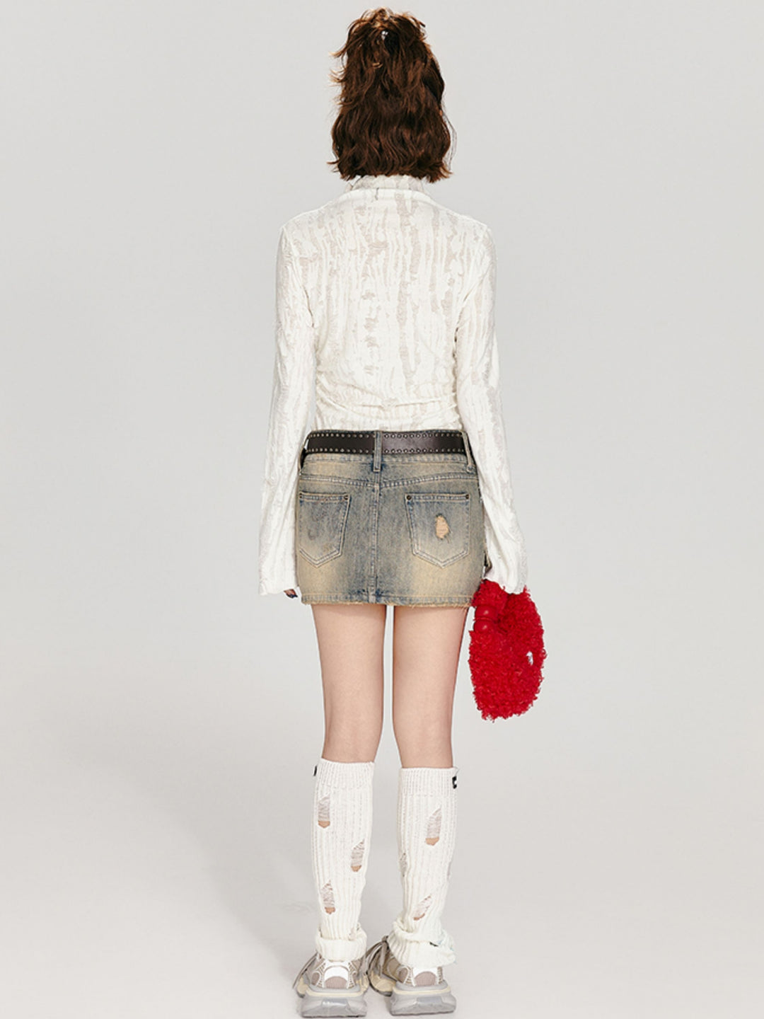 Light Apricot Mock Neck Long Sleeve Top