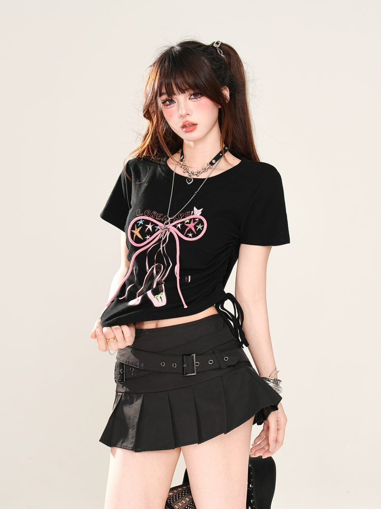 Gothic Ballet-Inspired Black T-Shirt