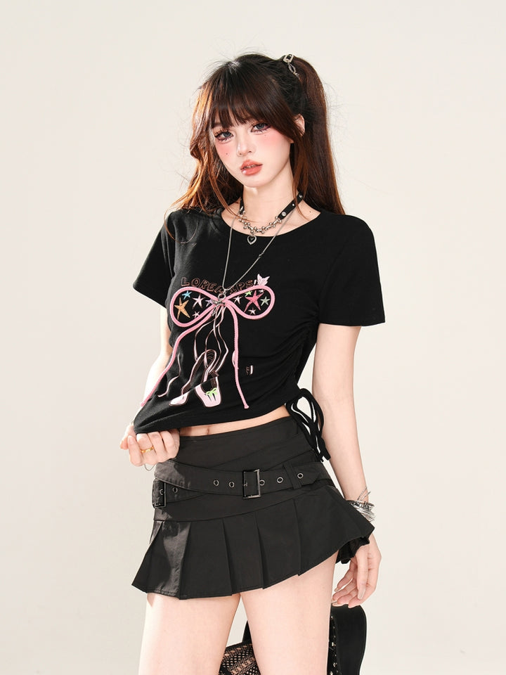 Gothic Ballet-Inspired Black T-Shirt