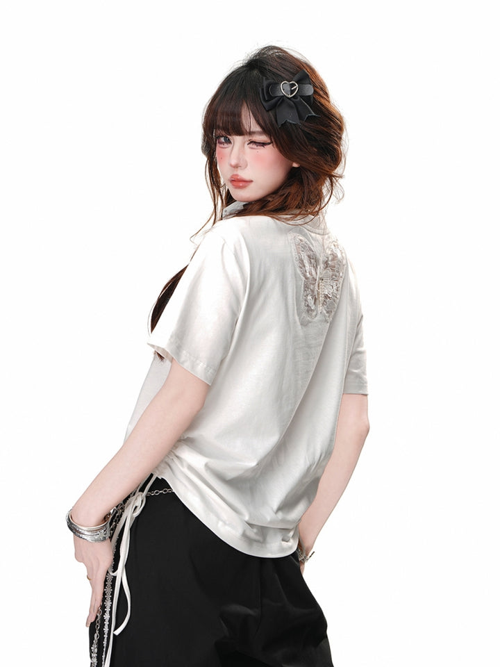Punk Style Fitted Short-Sleeve T-Shirt