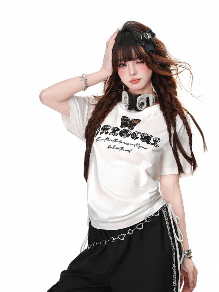 Punk Style Fitted Short-Sleeve T-Shirt