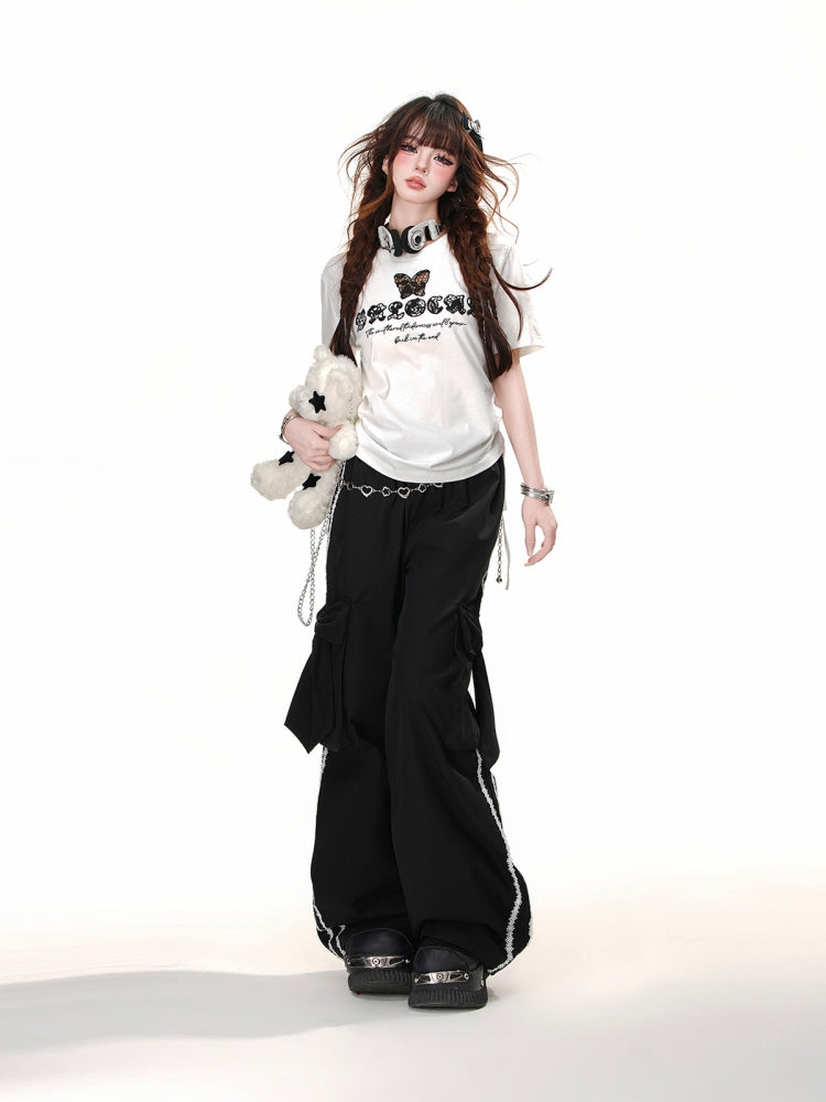 Punk Style Fitted Short-Sleeve T-Shirt