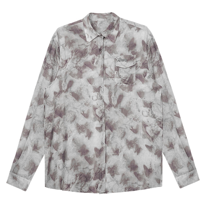 Vintage Butterfly Print Loose Shirt