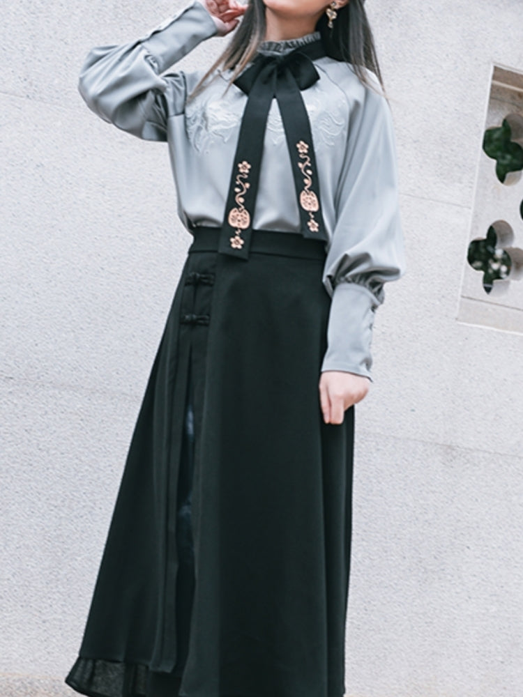 Vintage-Style Heavily Embroidered Shirt