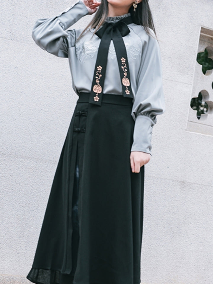 Vintage-Style Heavily Embroidered Shirt