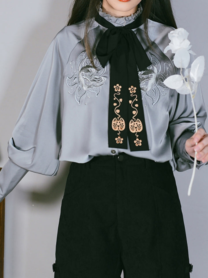 Vintage-Style Heavily Embroidered Shirt
