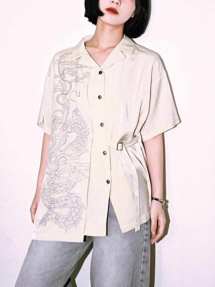 Vintage Blazer Collar Loose Shirt