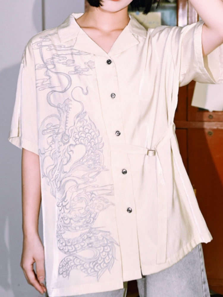 Vintage Blazer Collar Loose Shirt