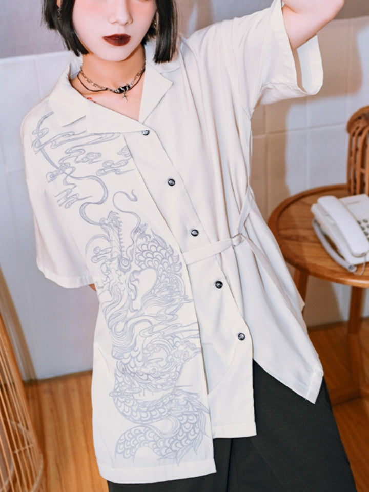 Vintage Blazer Collar Loose Shirt