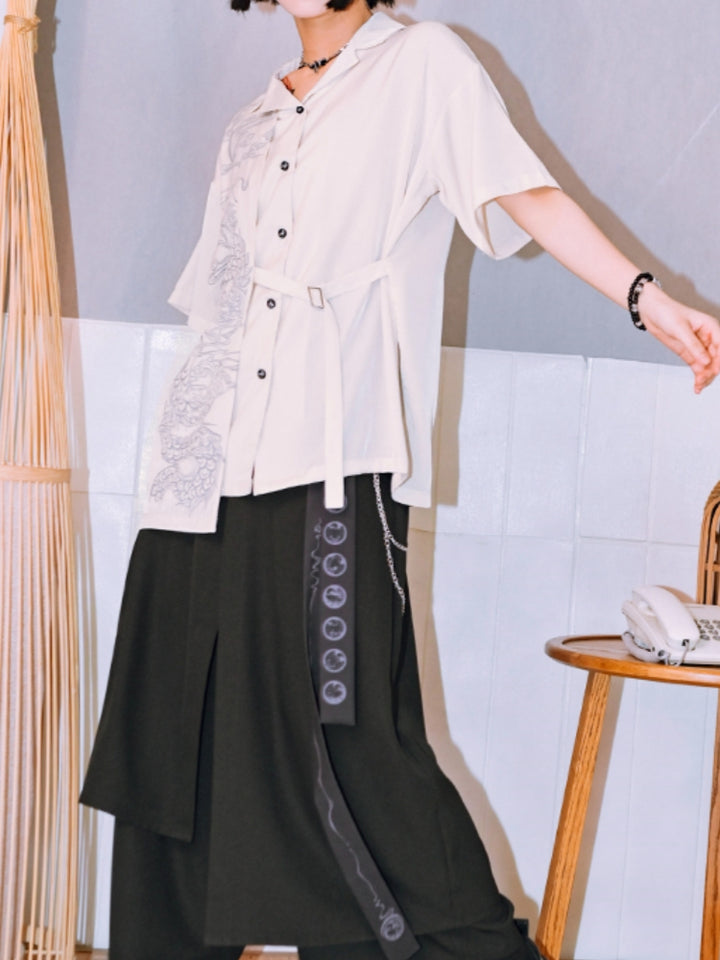 Vintage Blazer Collar Loose Shirt