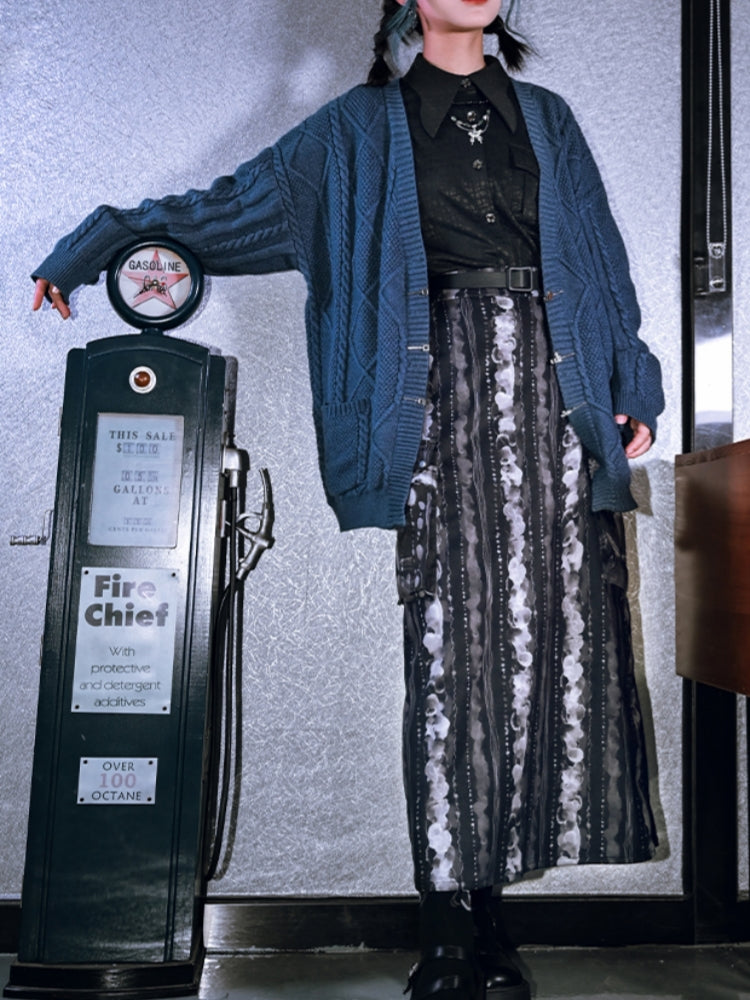 Spring Autumn Black Shirt with Butterfly Collar