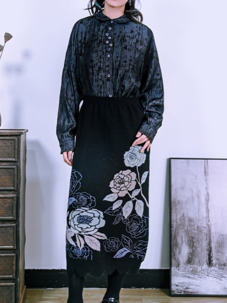 Vintage Multi-Button Lapel Long-Sleeve Shirt for Spring