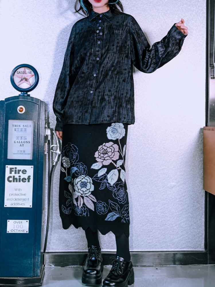 Vintage Multi-Button Lapel Long-Sleeve Shirt for Spring