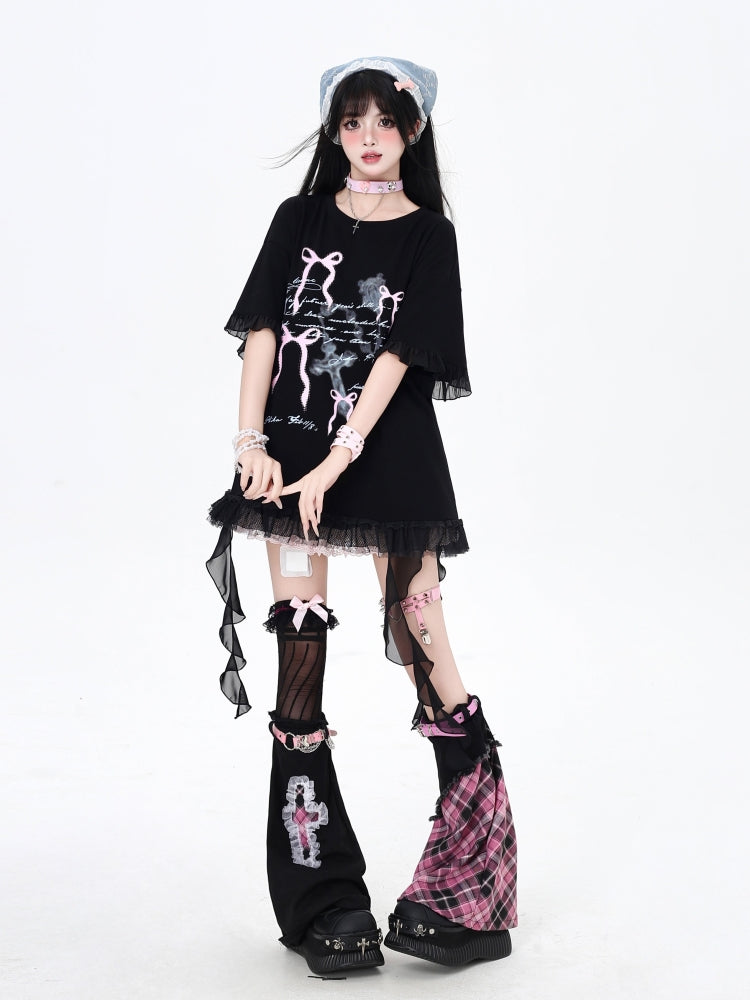 Bow and Ribbon Loose-Fit T-Shirt for Summer