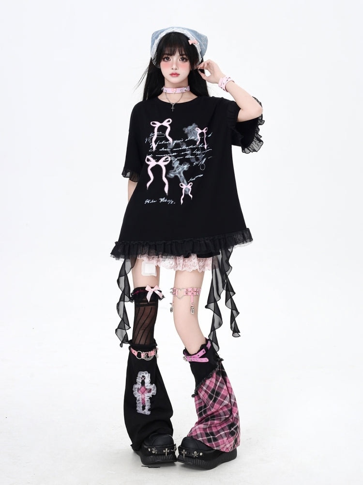 Bow and Ribbon Loose-Fit T-Shirt for Summer