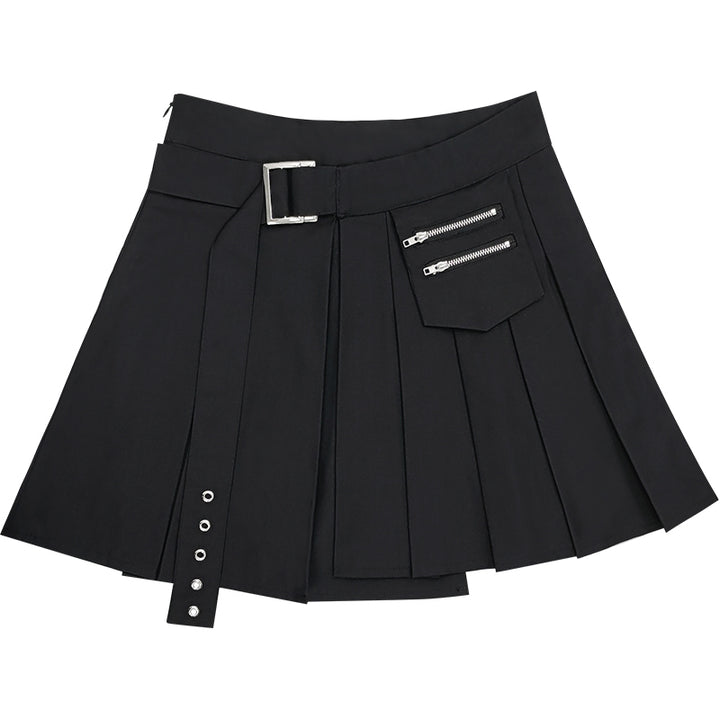 Punk High-Waisted Irregular Patchwork Skirt