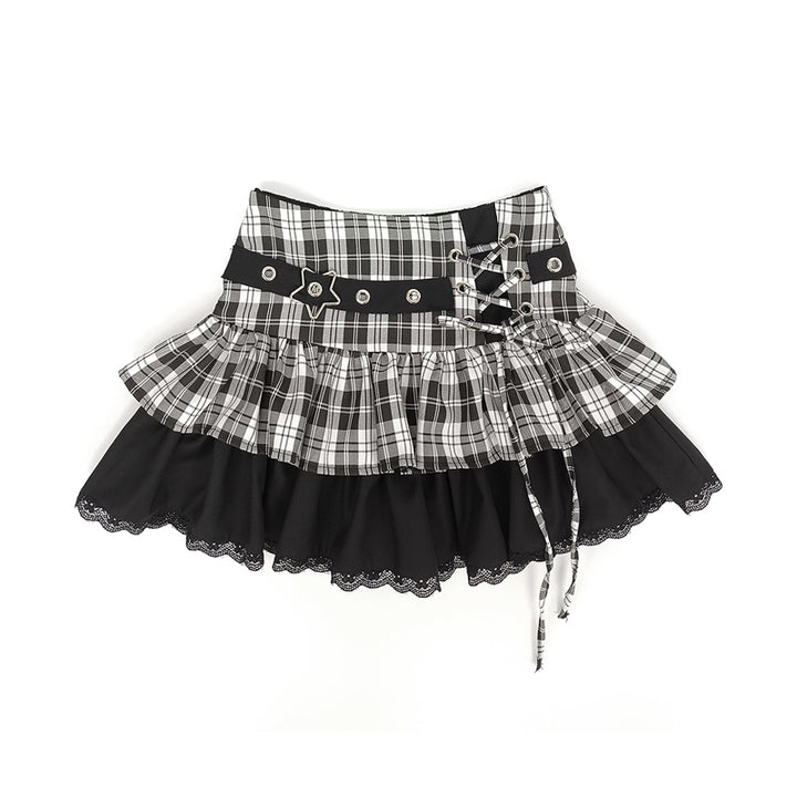 Y2K Light Subculture Plaid Skirt