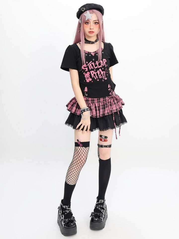 Y2K Light Subculture Plaid Skirt