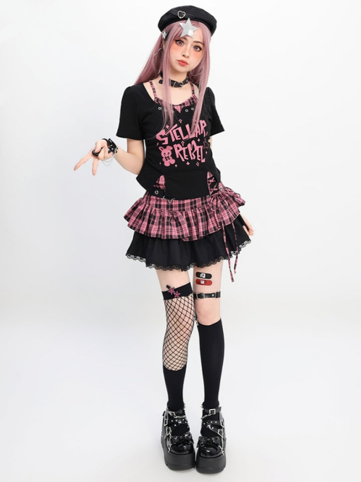 Y2K Light Subculture Plaid Skirt