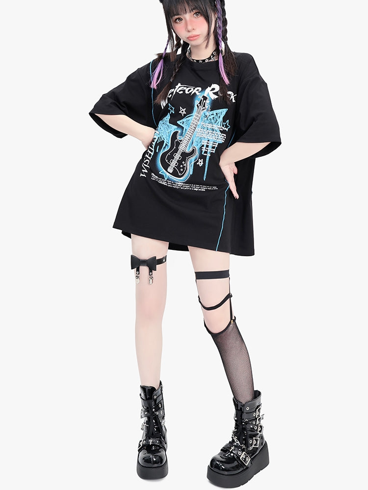 Gothic Harajuku Style Black Oversize T-Shirt