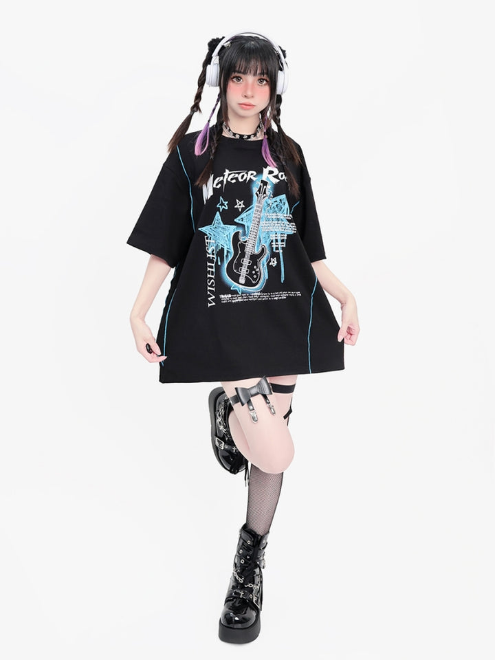 Gothic Harajuku Style Black Oversize T-Shirt
