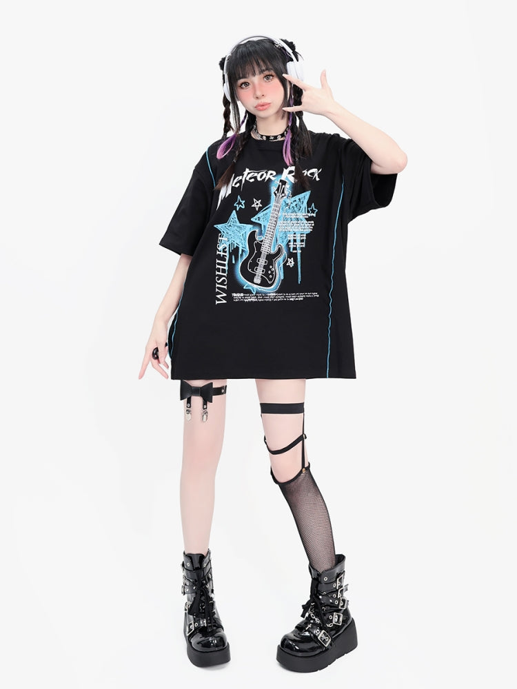 Gothic Harajuku Style Black Oversize T-Shirt