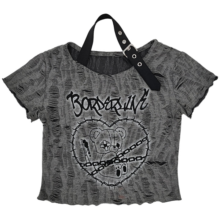 Distressed Post-Apocalyptic Style Y2K Top