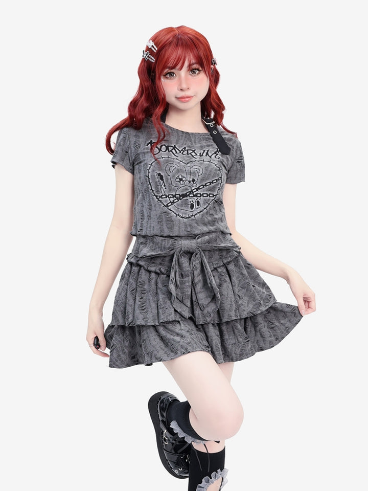 Distressed Post-Apocalyptic Style Y2K Top