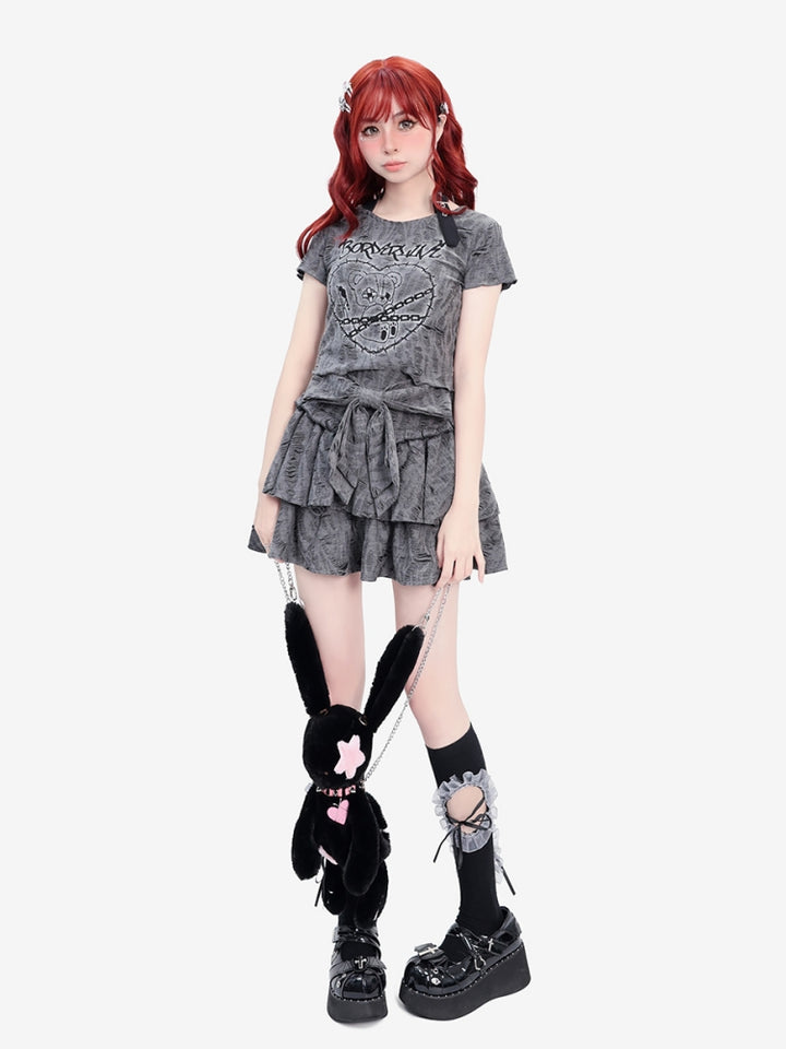 Distressed Post-Apocalyptic Style Y2K Top