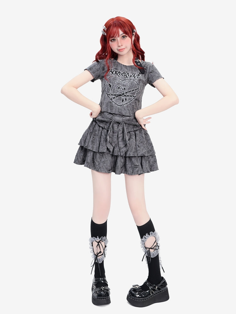 Distressed Post-Apocalyptic Style Y2K Top