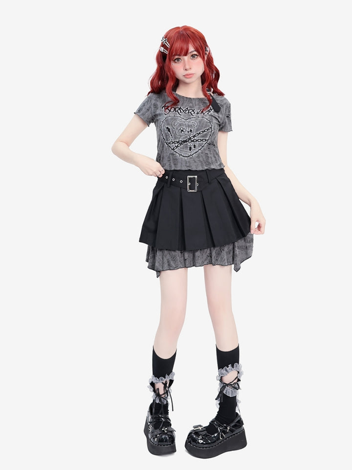 Distressed Post-Apocalyptic Style Y2K Top