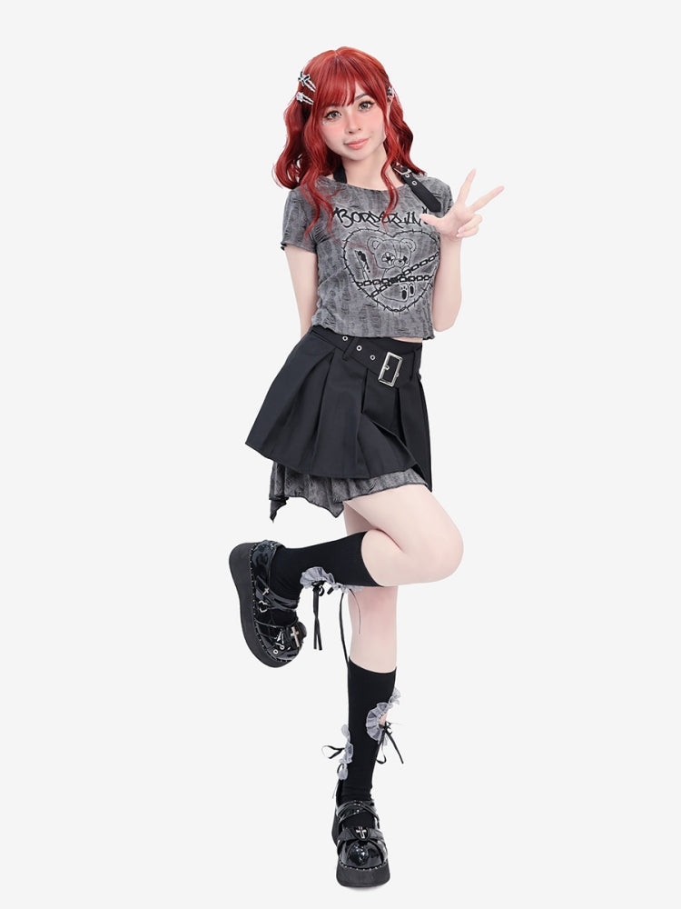 Distressed Post-Apocalyptic Style Y2K Top