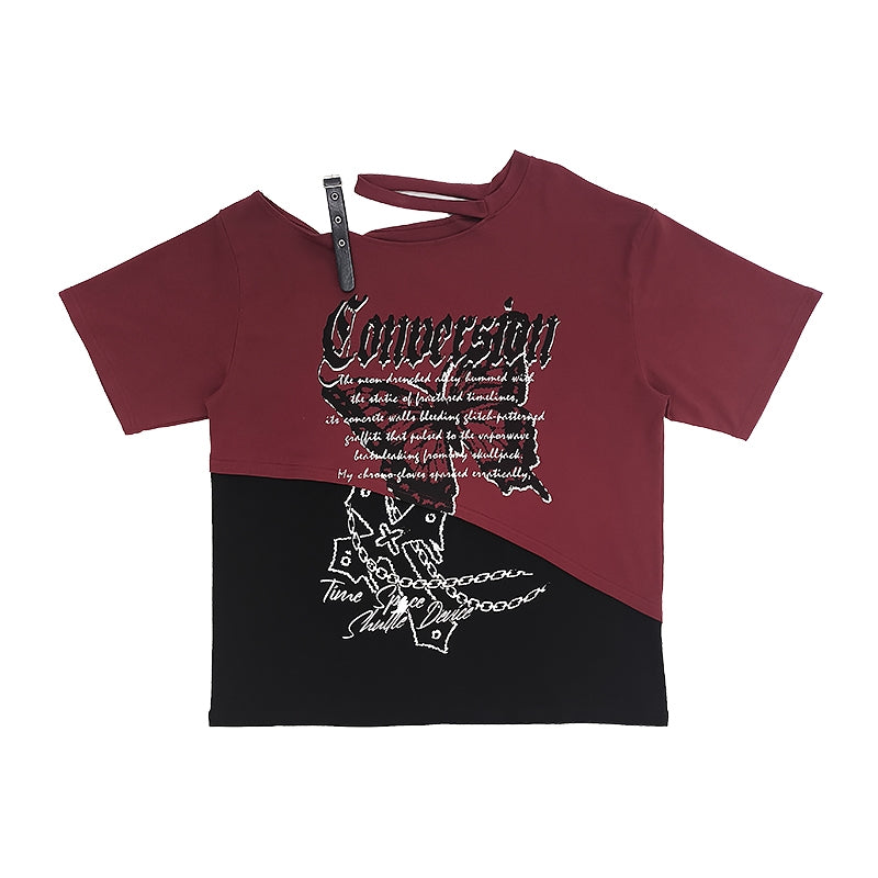 Gothic Punk Oversized Maroon Tee