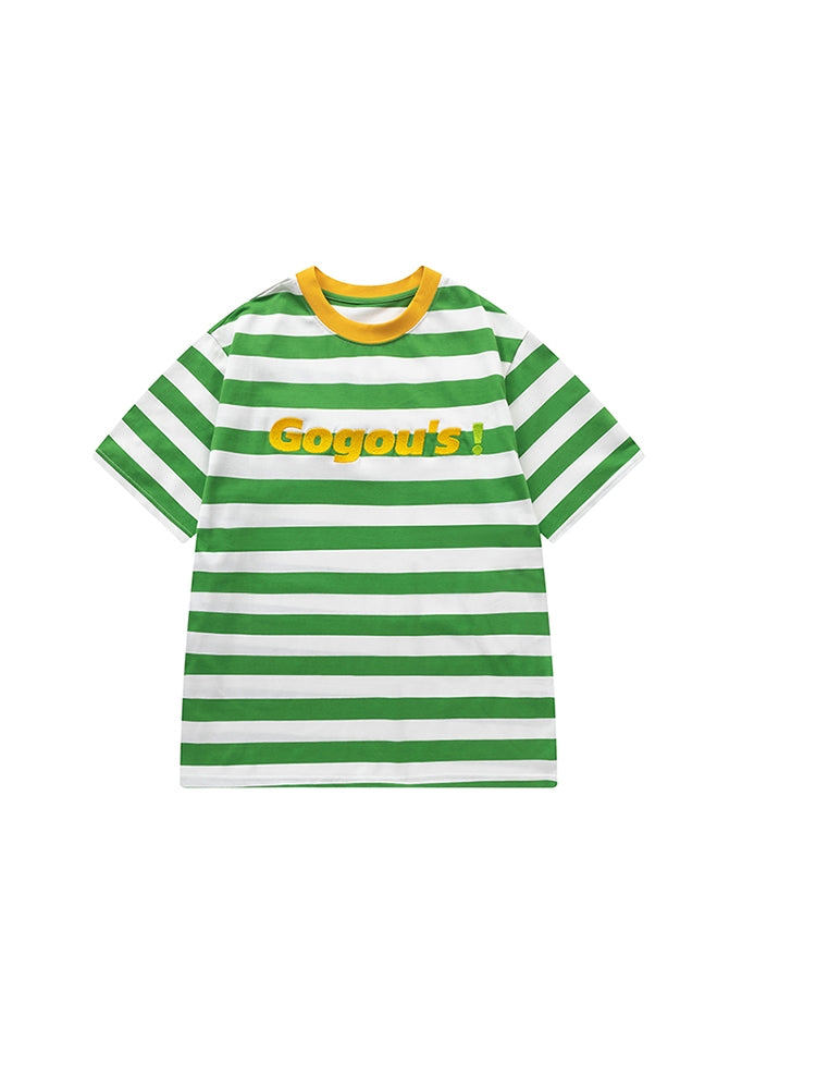 Green Striped Short-Sleeve T-Shirt